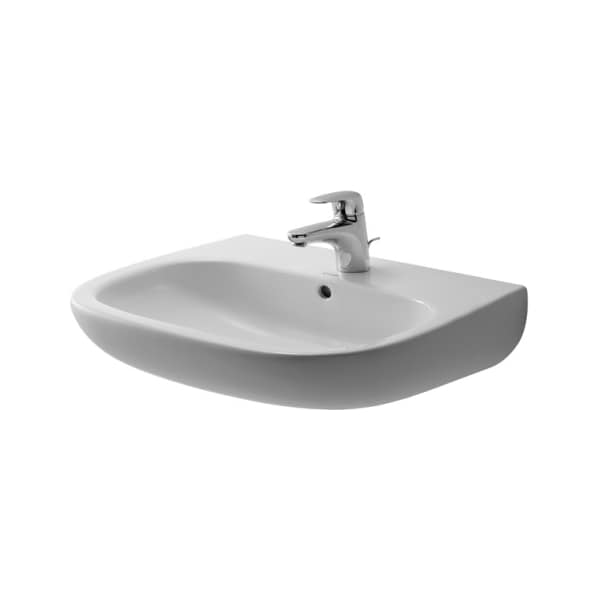 Washbasin 23" D-Code, w/Overflow+FaucetDeck, 1 Faucet Hole, Wh